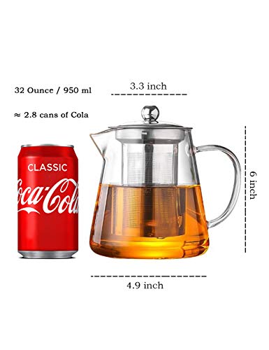 Glass Teapot with Infuser Tea Pot 950ml