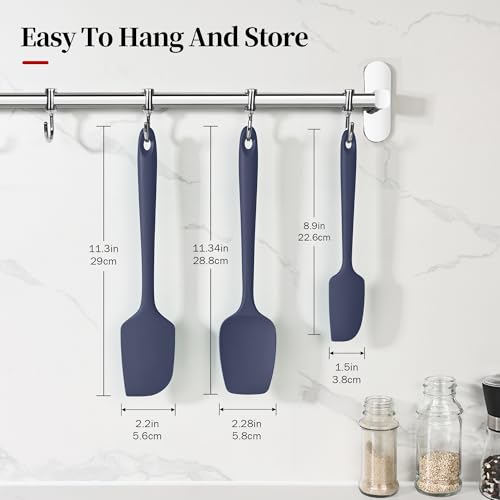 600ºF Heat Resistant Silicone Spatula Spoonula Set of 3