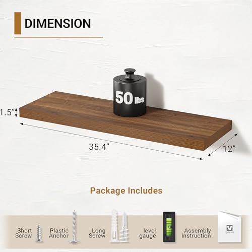 Deep Floating Shelves 36 X 12 Inches (2 Count)