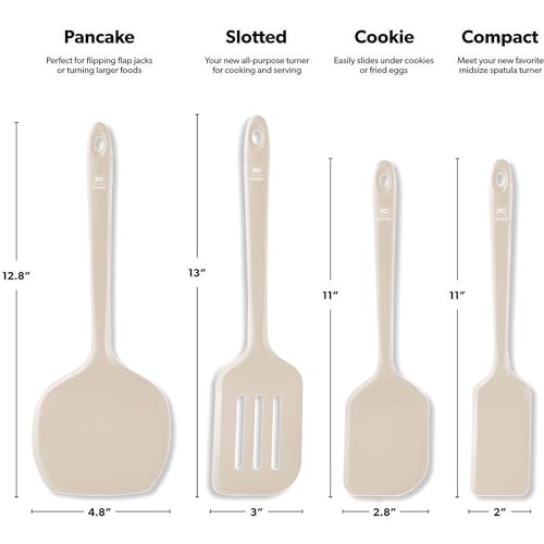 DI ORO Silicone Turner Spatula Set (4 Count)