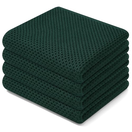100% Cotton Waffle Weave Kitchen Dish Towels 4 (4 Count)
