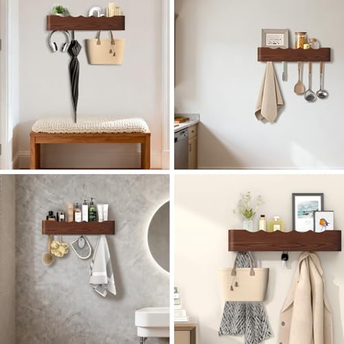 Wall Mounted Coat Rack with Shelf