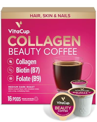 Beauty Collagen Medium Dark Roast Coffee Pods (16 Count)