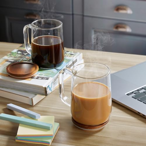 Large Glass Coffee Mugs (2 Count)