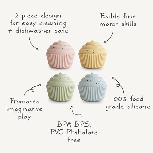 Silicone Mix and Match Cupcake Toy 4 Pack (4 Count)