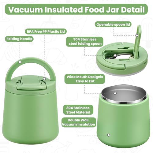 20oz Insulated Vacuum Food Jar with Buckle Lid