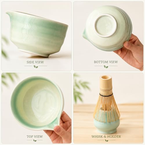 Japanese Matcha Set with Ceramic Bowl (5 Count)