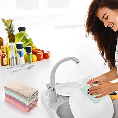 12 Pack Microfiber Dish Cloths for Kitchen Washing Dishes (12 Count)
