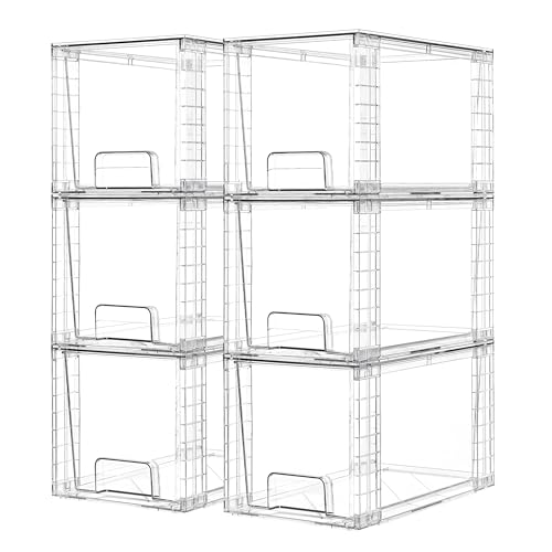 6 Pack Large Stackable Storage Drawers (6 Count)