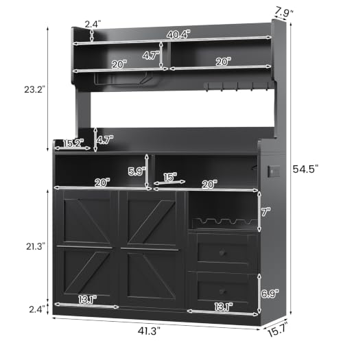 Hutch Storage Buffet Cabinet with Drawers