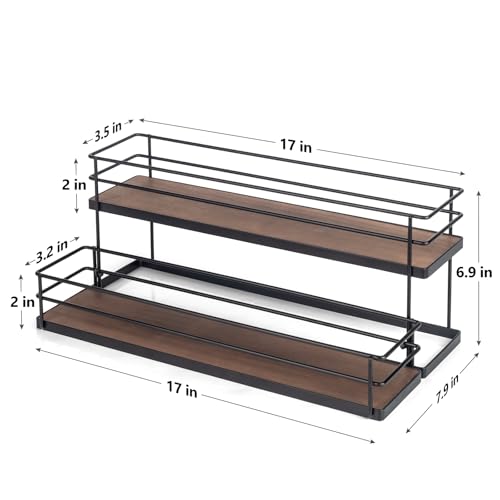 10 Bottle Capacity Coffee Syrup Organizer 2 Tier Coffee Syrup Stand Shelf for Coffee Bar Kitchen Small Wine Rack for Bar Family Storage for Syrup Wine Dressing (13.6 inch(es))