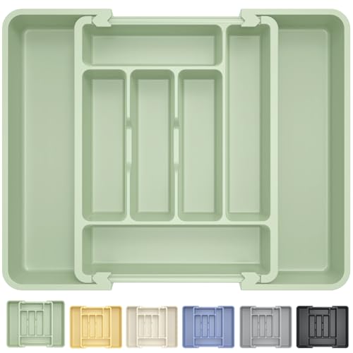 Large Silverware Organizer Tray for Kitchen Drawer Utensils Thicker