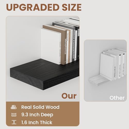48" Black Floating Shelves