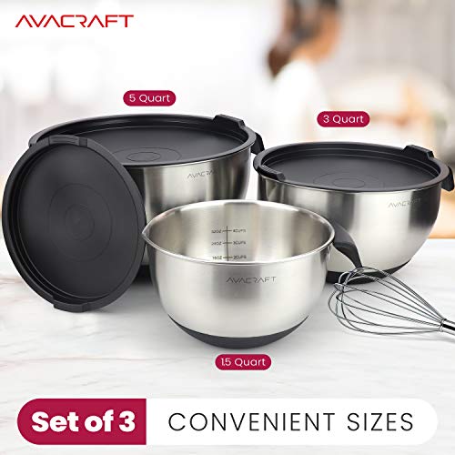 18 10 Stainless Steel Mixing Bowl Set with Lids
