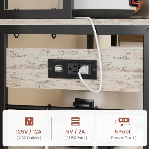 47.2 Inch Bakers Rack with Power Outlet