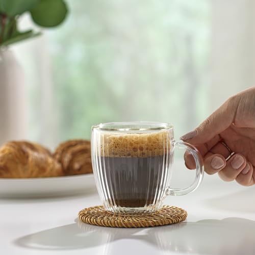 Fluted Glass Espresso Cups (2 Count)
