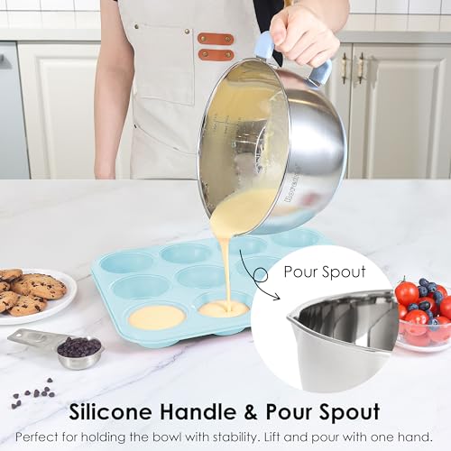 Stainless Steel Mixing Bowls Set with Lids