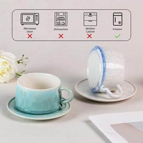 Tea Cups and Saucers Set of 2 (2 Count)
