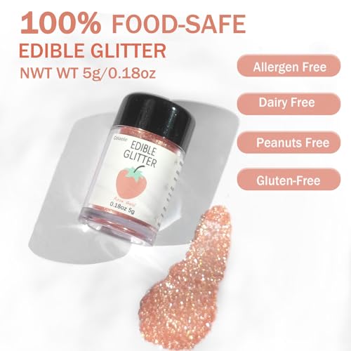 Rose Gold Edible Glitter for Cakes Drinks