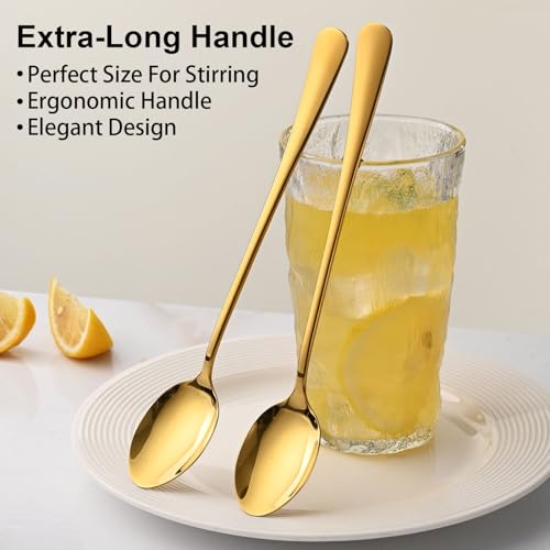 7.5 Inch Gold Iced Tea Spoons (8 Count)