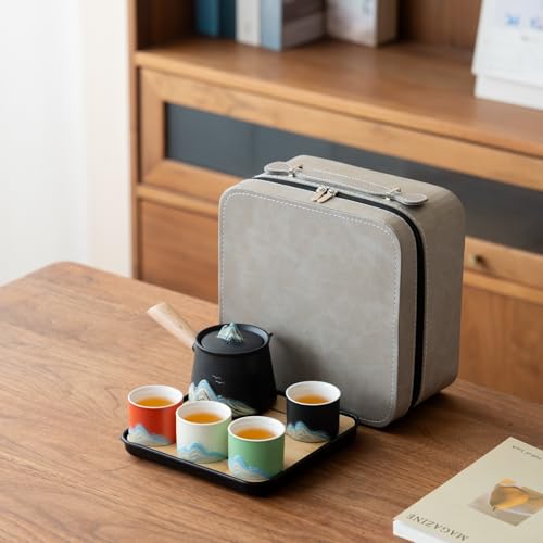 Portable Chinese Tea Set with Carry Bag (7 Count)