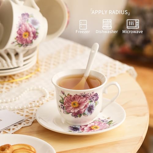 20 Pieces Tea Set For Adult with Golden Metal Rack