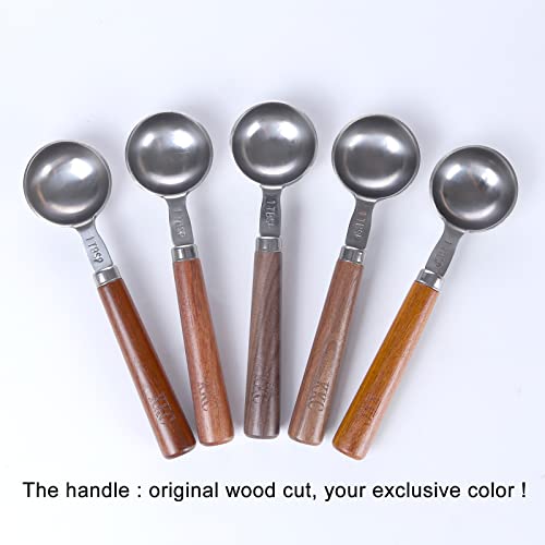 Wooden Long Handle Coffee Bean Scoops 1 tbsp for Ground Coffee