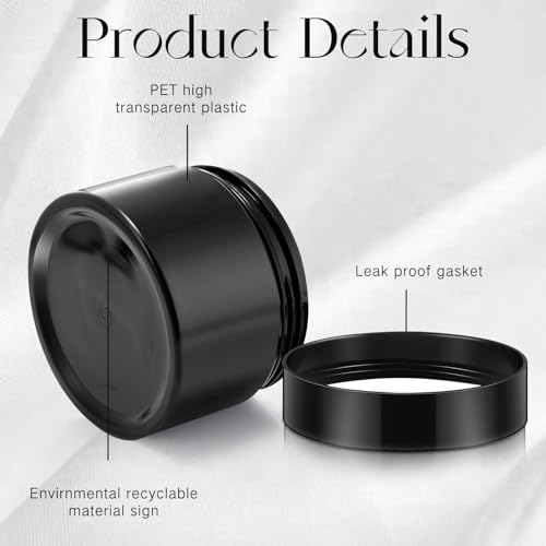 4 Pcs Plastic Jars Wide Mouth with Lids (4 Count)