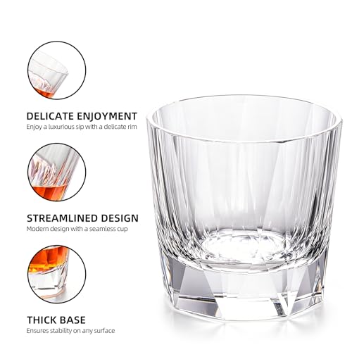 Crystal Whiskey Glasses Set of 2 Handcrafted Old Fashioned Glasses (2 Count)