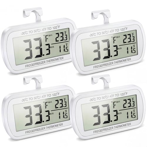 Waterproof Refrigerator Fridge Thermometer (4 Count)