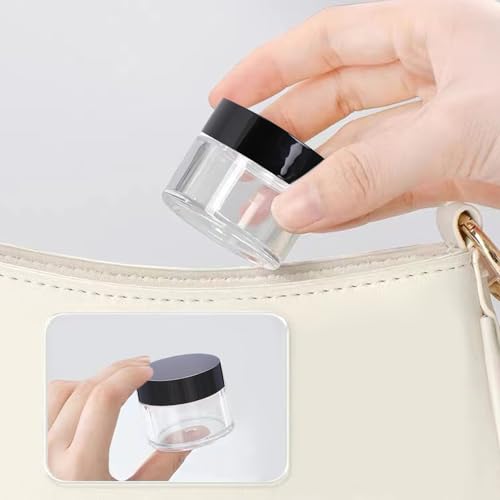 1OZ Glass Cosmetic Jars With Lids 3PCS Small Makeup Containers (3 Count)