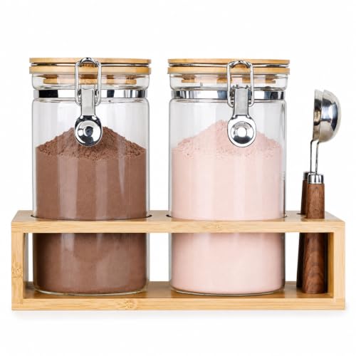Glass Protein Powder Container Set (5 Count)
