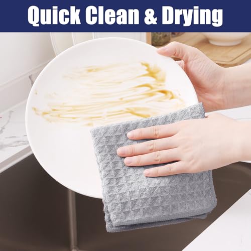 Microfiber Waffle Weave Kitchen Towels (6 Count)