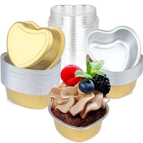 Heart Shaped Cake Pans 3.5inch (25 Count)