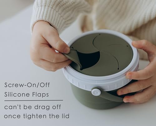 No Spill Silicone Toddler Snack Containers (12 Ounce)