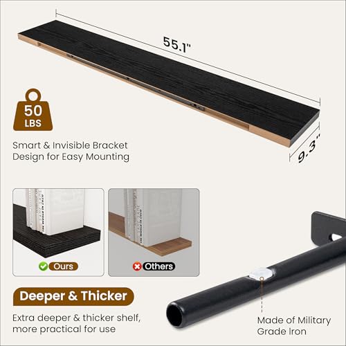 55 Inch Fireplace Mantel Shelf (2 Count)