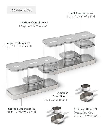 26 Piece Ultimate Airtight Glass Food Storage Containers with Lids