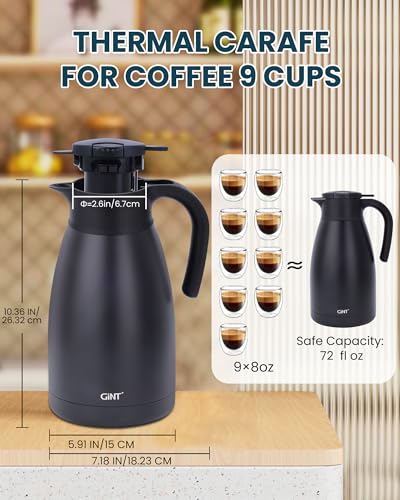 2.2L 74Oz Thermal Coffee Carafe