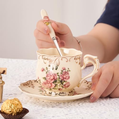 Tea Cups and Saucers Set of 6 (6 Count)