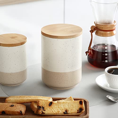 Sabine Ceramic Canister with Airtight Wood Lid