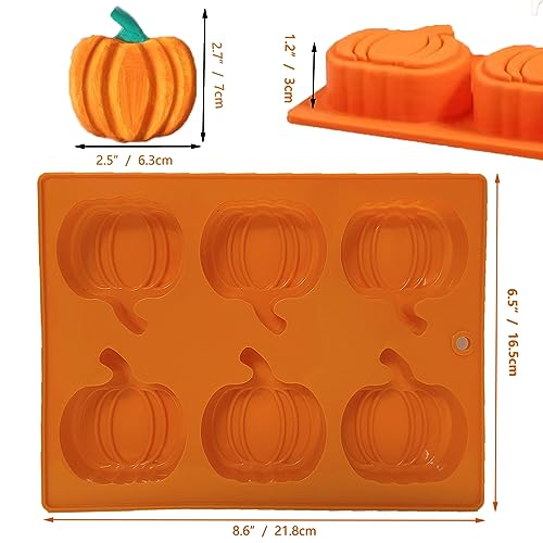 2PCS Pumpkin Cake Pan Fall Silicone Molds Mold Pumpkin Cake Mold (2 Count)