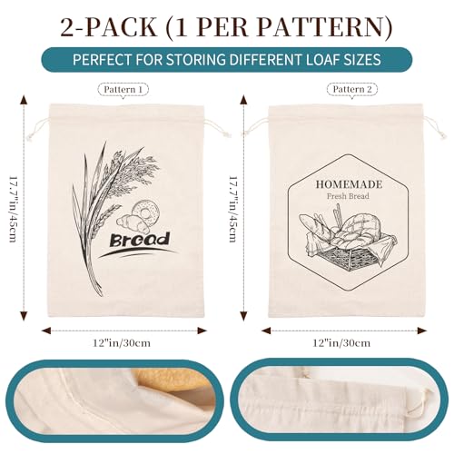 2 Pack of Bread Bags for Homemade Bread (2 Count)