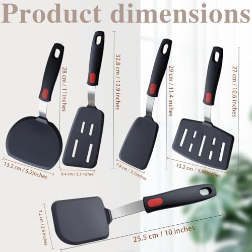 Silicone Spatula Set Turner 5 (5 Count)