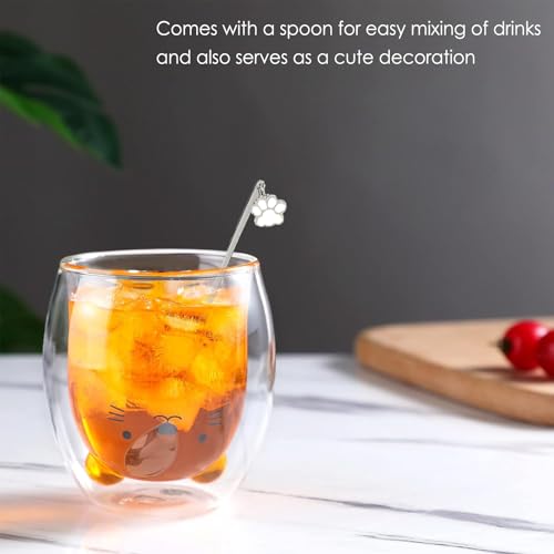 Cat Mug Cute Mugs Glass Double Wall Insulated Glass Espresso Cup