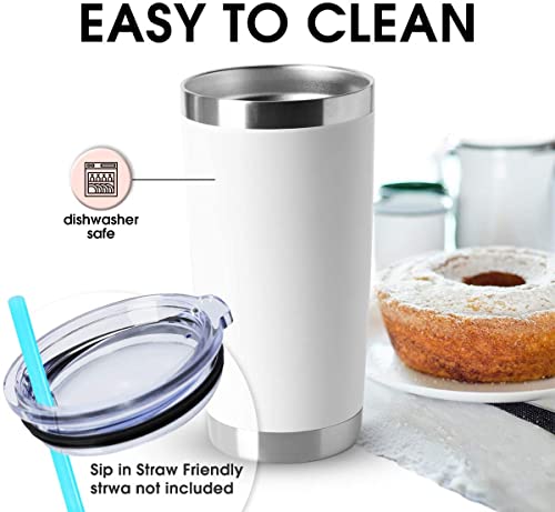 20oz Tumblers Stainless Steel Mugs with Lid Double Wall Vacuum Insulated Coffee Cups for Cold & Hot Drinks (12 Count)