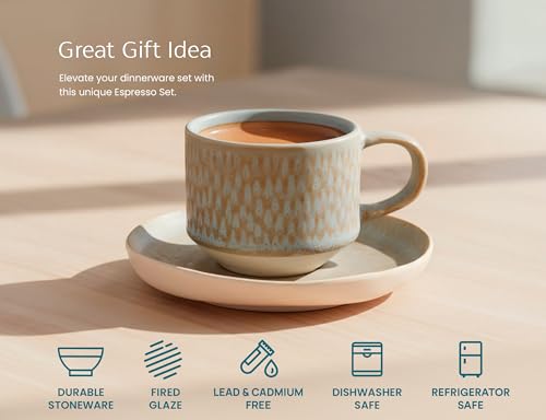 Espresso Mug and Saucer Set (4 Count)