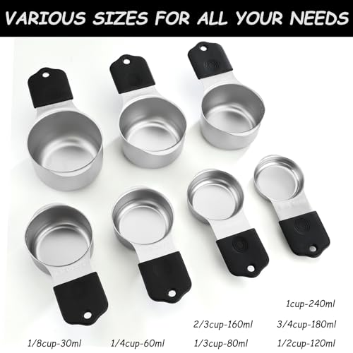 Magnetic Measuring Cups Set 7 Stainless Steel Stackable Measuring Cups