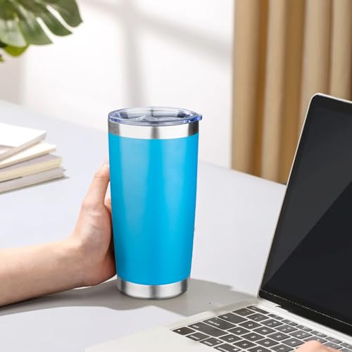 20oz Tumbler with Lid Double Wall Vacuum Insulated Travel Coffee Mug Stainless Steel Thermal Cup Powder Coated Sturdy Coffee Tumbler for Hot and Cold Beverage