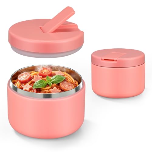 12oz Insulated Vacuum Food Jar with Buckle Lid Wide Mouth Soup Thermo for Hot Food Kids Leakproof Stainless Steel Lunch Container