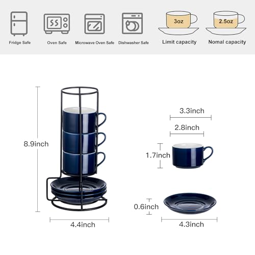 2.5oz Espresso Cups Set of 4 (4 Count)